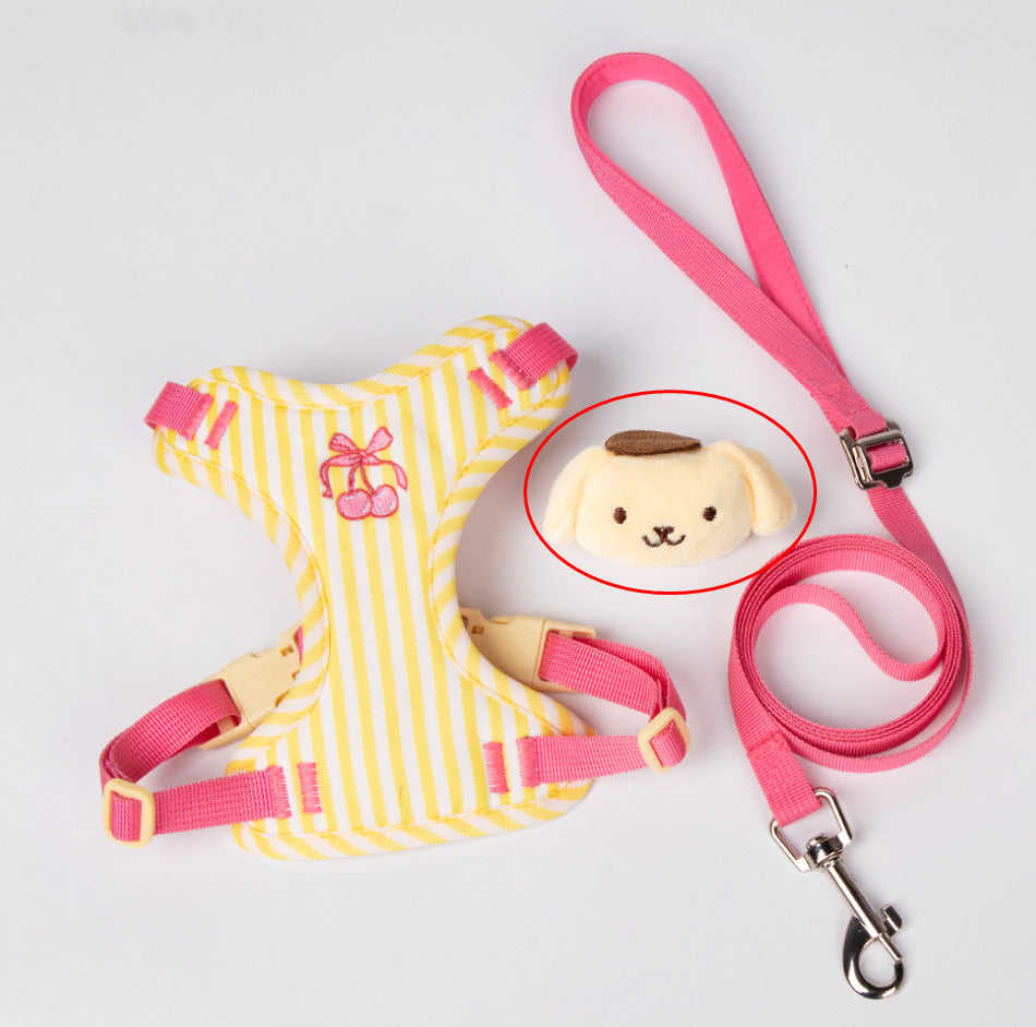 Pet vest-style harness, small dog leash, anti-escape, cute dog rope, small and medium-sized dog leash