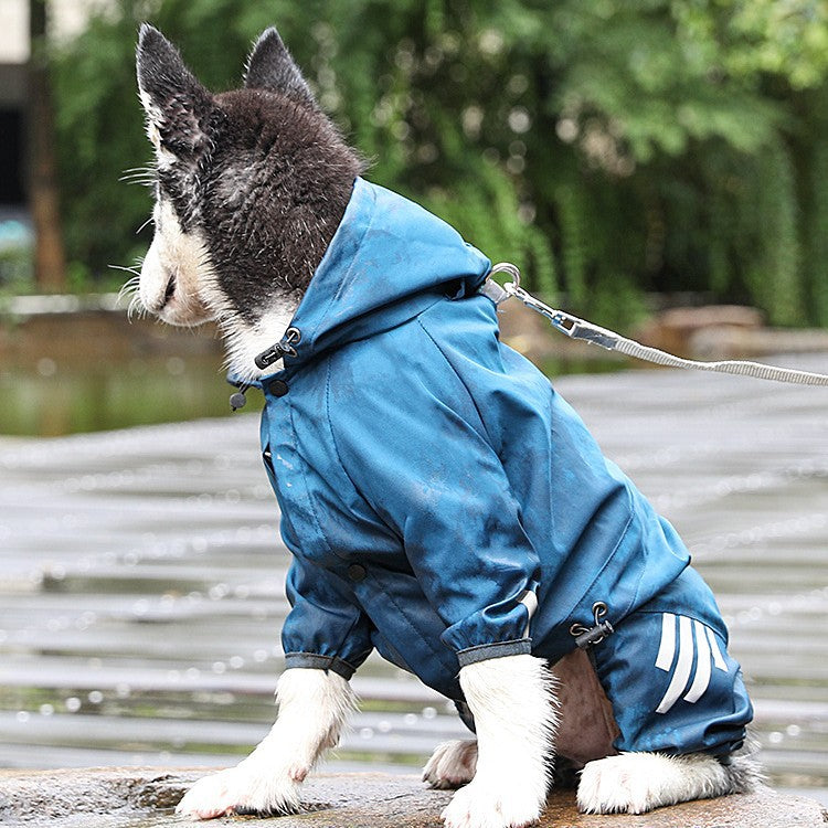 Full-coverage waterproof raincoat for dogs, including Teddy, Pomeranian, and small/medium-sized breeds like Bichon Frise.