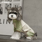 Dog clothes for autumn and winter, four-legged base layer, Schnauzer, high collar, color-blocked, warm, fleece-feel basic puppy clothes wholesale
