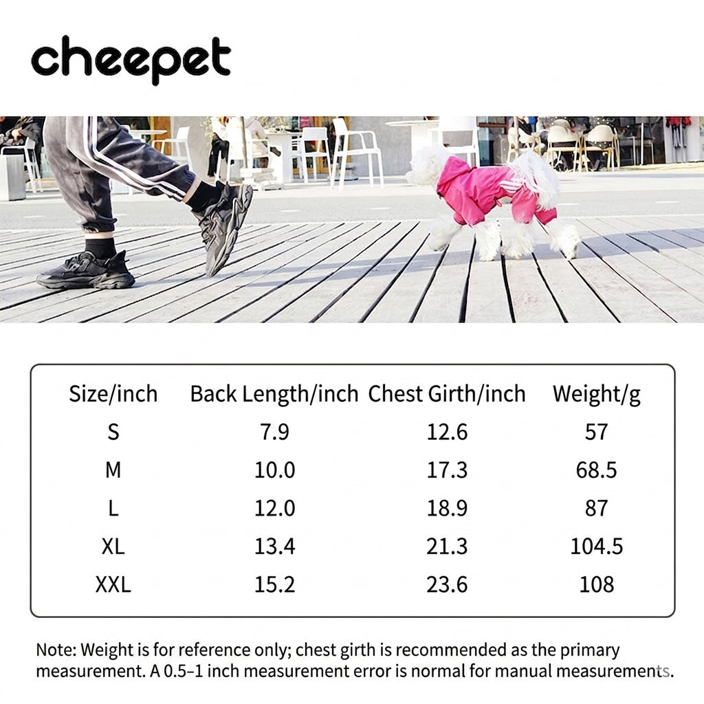 Factory direct customization of outdoor waterproof four-legged dog raincoats, OEM and private label hooded dog clothes