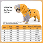 Waterproof raincoat for dogs, four-legged, full-coverage, suitable for large Golden Retrievers, outdoor use, and to protect pets from dirt